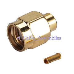Superbat 10pcs RP-SMA Solder Plug(female pin) straight for .141  cable RG402 RF connector