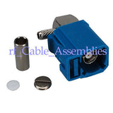 Superbat ANTENNENSTECKER Fakra Crimp Jack RA HF-Stecker Waterblue/5021 Neutralkodierung