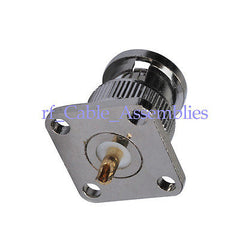 Superbat BNC male plug with 4 holes pane/Flange 17.5*17.5mm solder connector straight