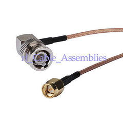 Superbat BNC male plug right angle to SMA Plug male RF pigtail Cable RG316 for wireless