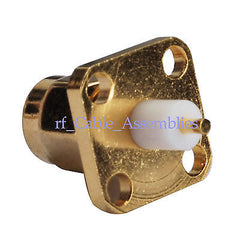 SMA male 4 hole panel Plug extended dielectric solder post RF Straight Connector
