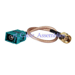 Superbat Universal Fakra Jack  Z  female  to SMA Plug pigtail Cable RG316 for wireless