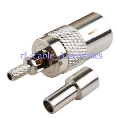 IEC PAL DVB-T TV female crimp RG174 RG316 LMR100 cable straight RF connector