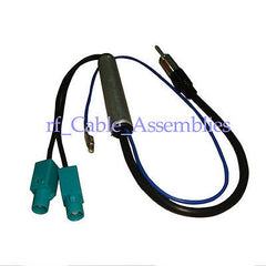 Superbat Audi VW Radio Antenna Adapter cable Twin Fakra Z Diversity System Fakra