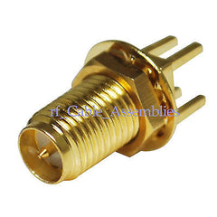 PCB Mount RP-SMA End Launch Jack(male pin) bulkhead