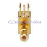 SSMB thru hole Jack female Right Angle 90 degrees PCB Mount with solder post