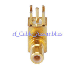 SSMB thru hole Jack female Right Angle 90 degrees PCB Mount with solder post