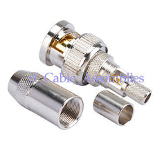 2x BNC male Plug jacket with Jacketed RF connector Crimp cable LMR195 RG58 RG142