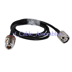 10x N-Type female bulkhead O-ring to TNC male pigtail WLAN Coax Cable KSR195