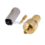 Superbat MMCX plug male straight Crimp for RG58 LMR195 RG400 RG142 cable RF connector