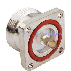 Superbat 7/16 Din 4 Hole Panel Mount Jack Female with Solder Cup RF Connector