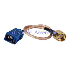 Superbat Universal Fakra Jack Female  C  to RP-SMA Plug pigtail Cable RG316 15cm for GPS