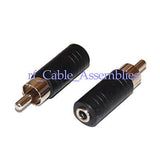 3.5mm Mono Jack Female to Phono RCA Plug Male Socket Adapter for TV Audio DIY