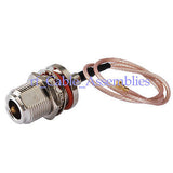 Superbat IPX / u.fl to N jack female bulkhead O-ring pigtail cable RG178 Clear Modem WiFi