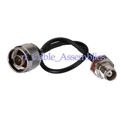 10PCS TNC female to N male plug RF Antenna Extension Pigtail Cable RG174 wifi