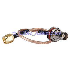 10X BNC Jack female bulkhead to RP-SMA Plug RF pigtail Cable RG316 Free shipping