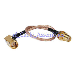 Superbat SMA female jack bulkhead to SMA plug right angle male RG316 15cm for wifi