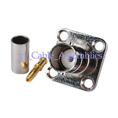 Superbat BNC Jack female 4 Hole Panel Mount Crimp LMR195 RG58 RG142 75 Ohm RF connector