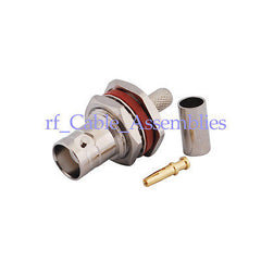 Superbat BNC Crimp Jack bulkhead o-ring RF Connector or LMR195