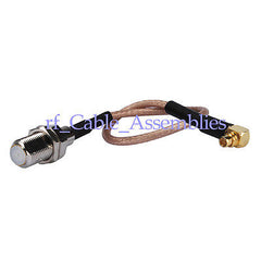 Superbat MMCX male right angle to F female pigtail cable