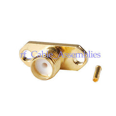 Superbat 10pcs SMA Jack Female 2 hole Solder Flange for .086  Cable RG405 RF Connector