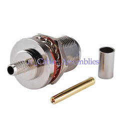 N Crimp Jack bulkhead O-ring RF connector LMR195 RG58
