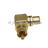 Gold Plated 90 Deg RCA male to RCA female right angle CCTV TV RF adapter connect
