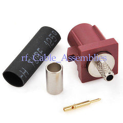 Superbat Fakra Crimpstecker Bordeaux D für GSM Cellular