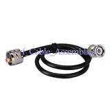 Superbat UHF PL259 male plug to BNC male plug jumper pigtail coax cable 8  RG58 20cm WiFi