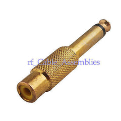 Superbat 10pcs RF connector adapter RCA Jack female to 6.3 Plug male straight Adapter