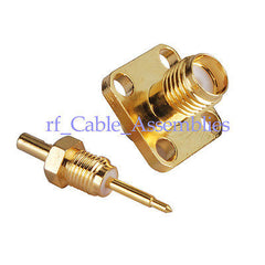 RP-SMA female Jack male 4 hole Flange Solder RG178 1.13 cable RF connector
