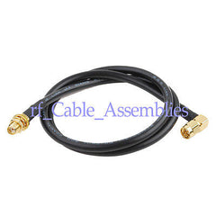 Superbat SMA Plug Right Angle to SMA Jack straight Pigtail cable