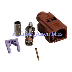 10X Anetnna Fakra F Jack female Connector Brown /8011 TV2 SDARS Crimp for RG174