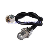 Superbat F male plug to F jack female bulkhead straight Pigtail cable RG174 Wi-Fi Radios