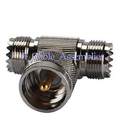 UHF adapter UHF Plug to UHF Jack 2 Way  T  Type