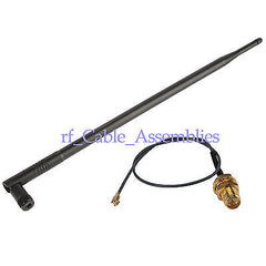 2.4GHz 12dBi Omni WiFi antenna RP-SMA male + Pigtail for Wlan Mini Pc U.FL/IPX