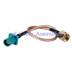 Superbat Universal Fakra Plug  Z  to SMA Plug pigtail Cable
