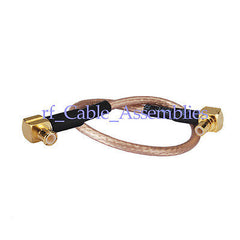 2pcs Antenna Pigtail SMB female RA to MCX Plug right angle 90 deg cable RG316