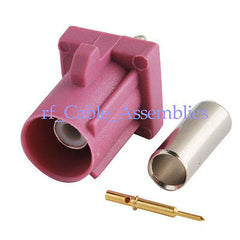 Superbat Fakra crimp Plug RF connector Key Code H Violet for GPS