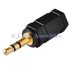 2.5mm female Jack to 3.5mm plug male straight adapter for earphones headphones