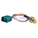 Superbat Universal Fakra Jack  Z  to SMA Jack pigtail Cable