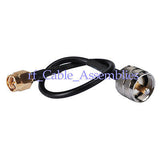 Superbat SMA male plug to UHF PL-259 male plug RF pigtail cable RG174 for Ham Radio Wifi