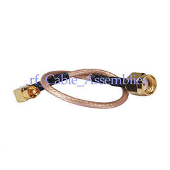 Superbat RP-SMA male female to MC Card Male right angle COAX Jumper Cable pitail RG316 1M