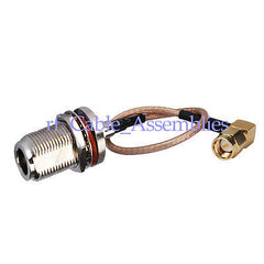 Superbat 10PCS N female jack bulkhead to SMA male right angle pigtail RG316 for wifi