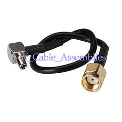 Superbat TS9 male right angle to RP SMA plug Pigtail Coaxial Cable RG174 Sierra Wireless