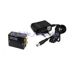 EUR Analog to Digital Audio Converter Adapter stereo L/R to Optical Toslink