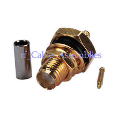RP-SMA female plug bulkhead O-ring Crimp LMR100 RG316 RG174 RF connector