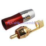 RCA male straight plug crimp Red Audio connector Solder for cable 50-5