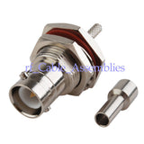 RP-BNC female bulkhead O-ring connector Crimp for RG316 cable
