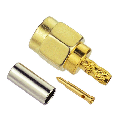 50x Connettori RF SMA Maschio Dritti A Crimpare Per RG174, RG179, RG316, RG188 - Dorati - Foto 5